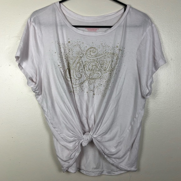 Victoria's Secret Tops - Victoria’s Secret “Angel” Graphic Top with Knotted Hem